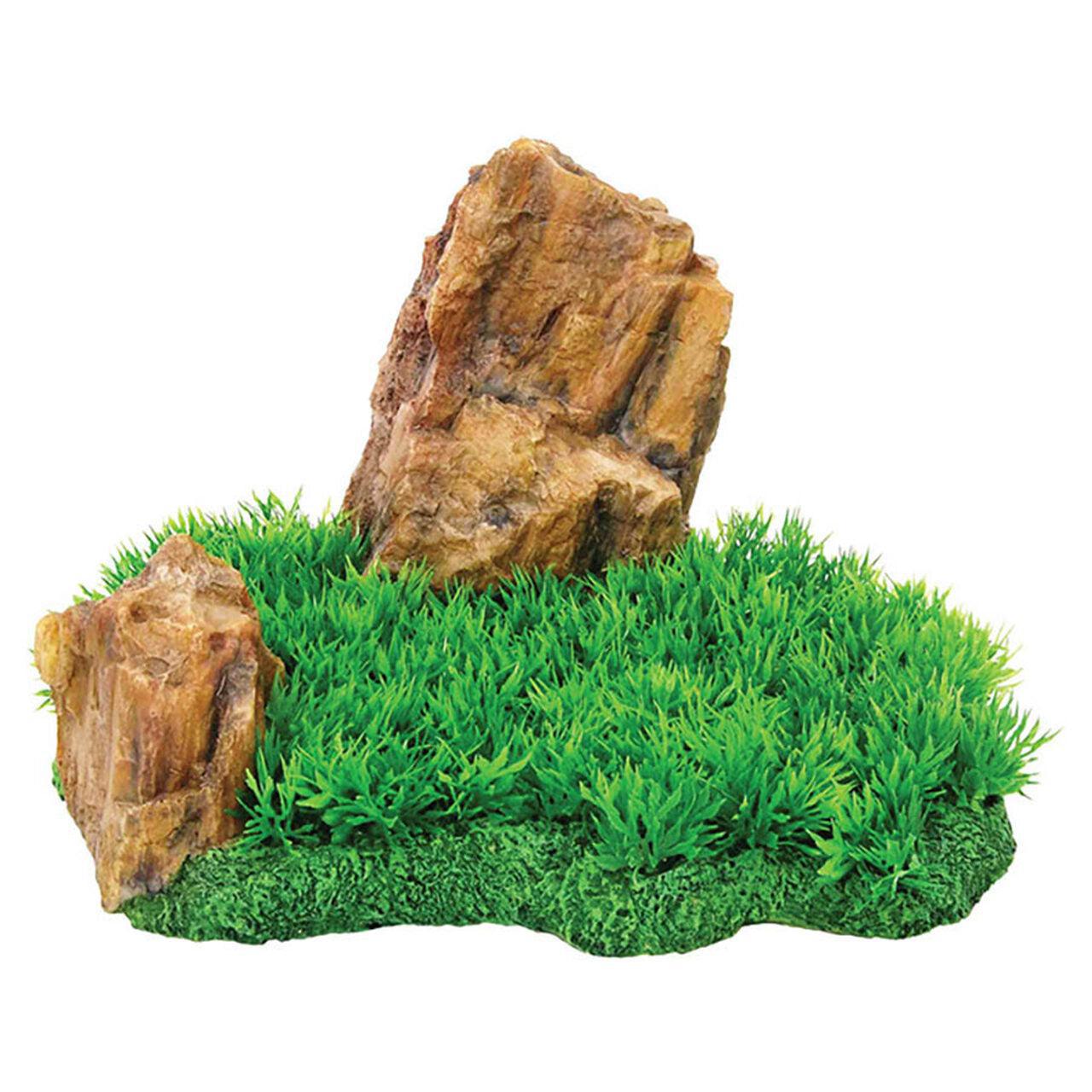 AquaSpectra Aquarium Rock with Grass